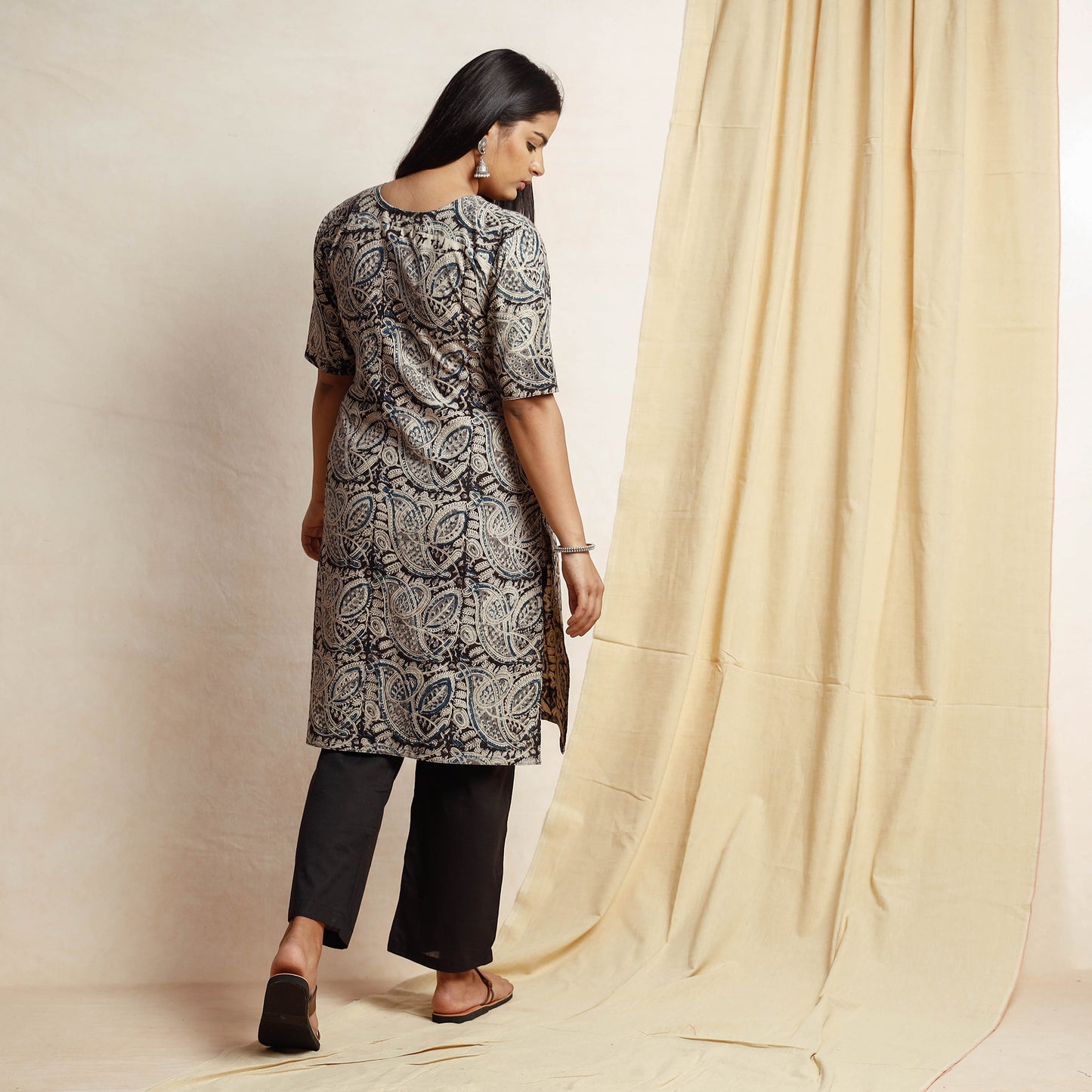 Kalamkari Kurta with Palazzo & Dupatta Set
