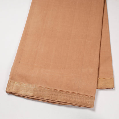Beige - Sandstone Original Mangalagiri Handloom Cotton Zari Border Fabric