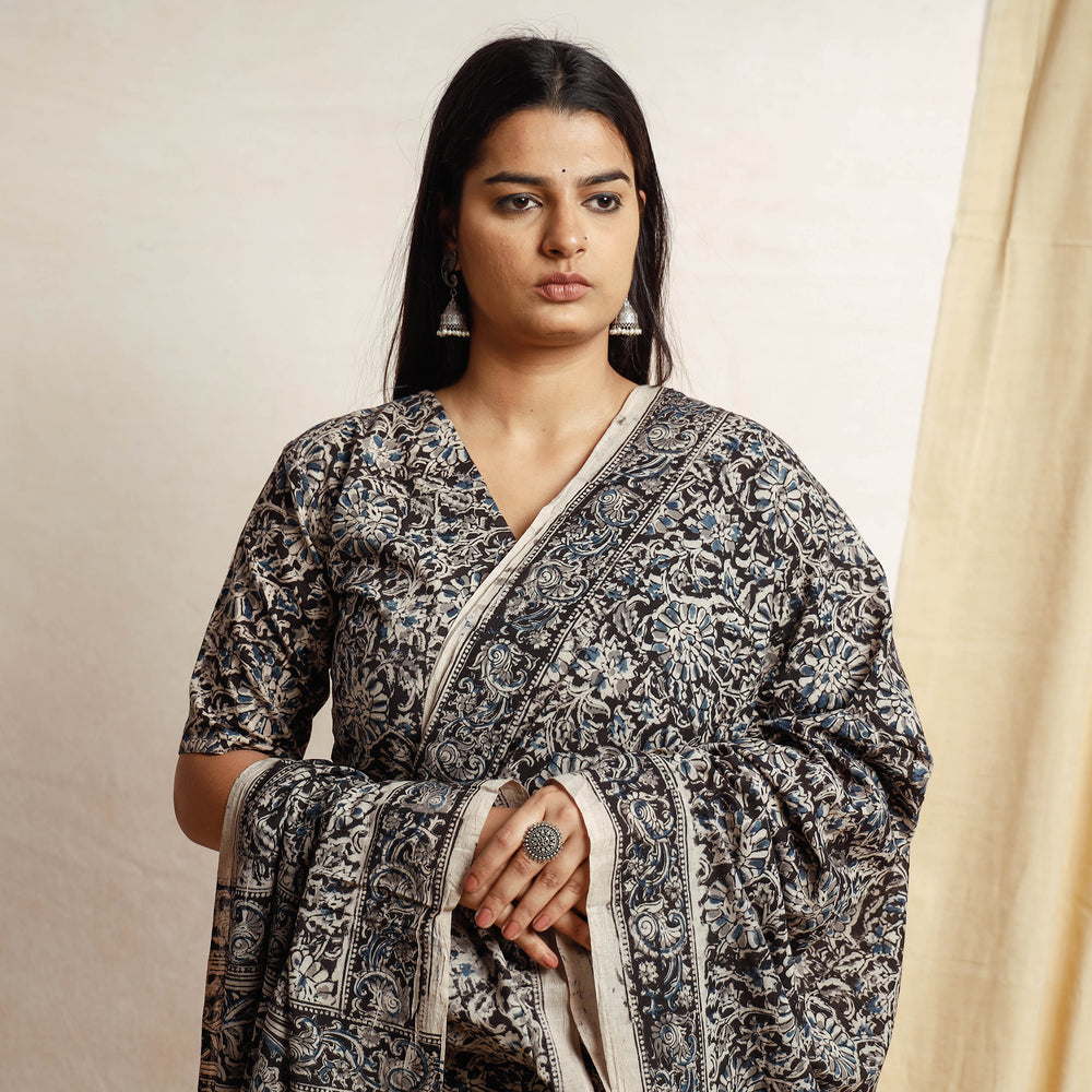 Kalamkari Kurta with Palazzo & Dupatta Set
