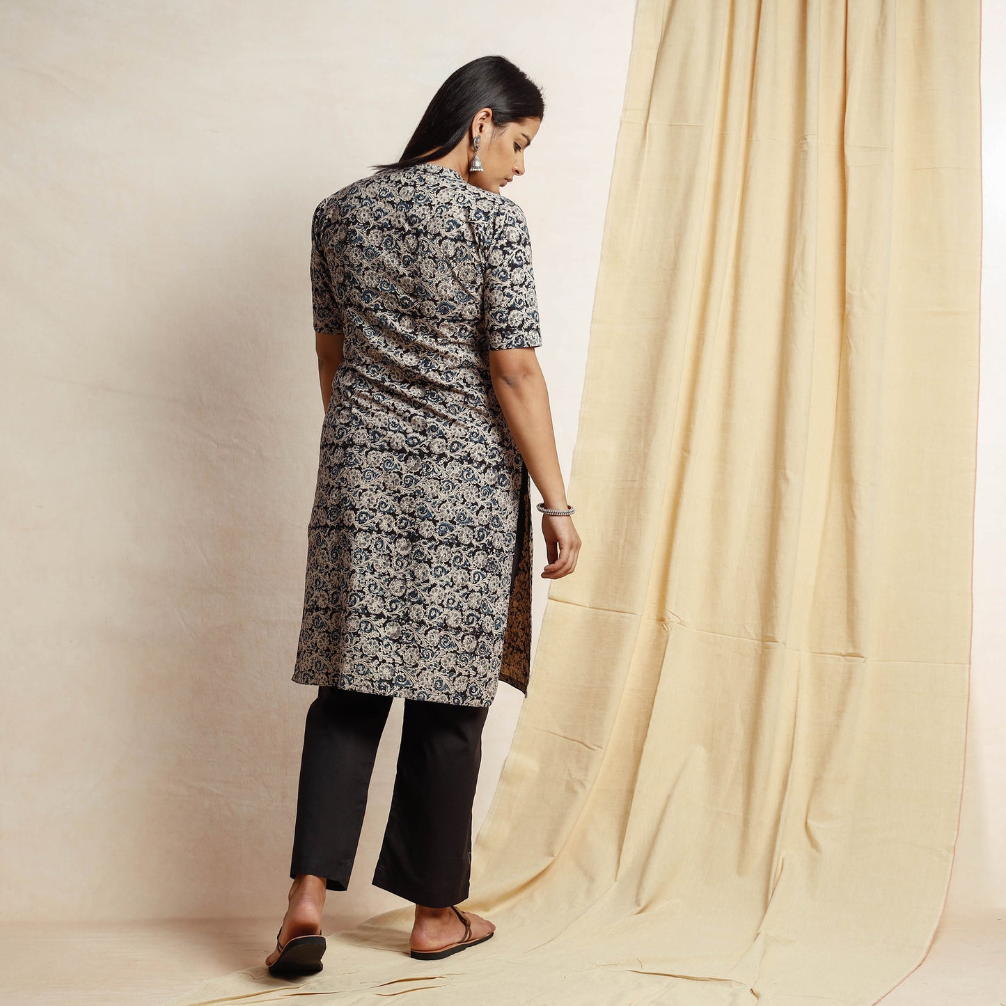 Kalamkari Kurta with Palazzo & Dupatta Set
