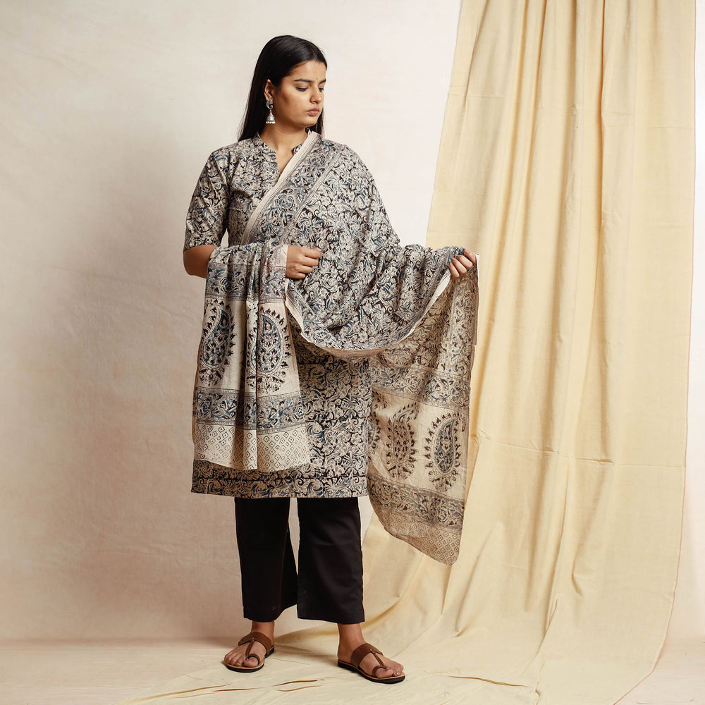 Kalamkari Kurta with Palazzo & Dupatta Set
