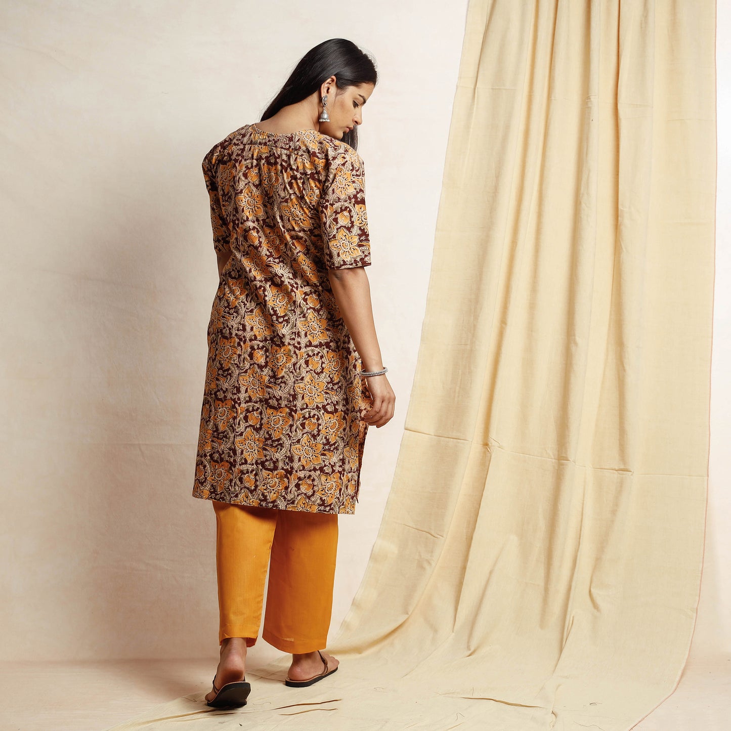 Kalamkari Kurta with Palazzo & Dupatta Set
