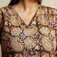 Kalamkari Block Printing Cotton Kurta with Palazzo & Dupatta Set