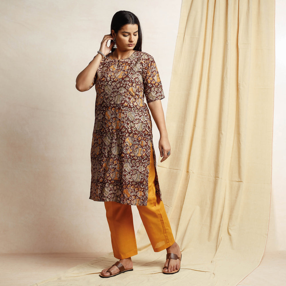 Kalamkari Kurta with Palazzo & Dupatta Set
