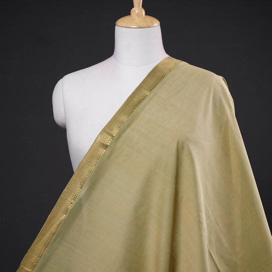 Brown - Original Mangalagiri Handloom Cotton Zari Border Fabric