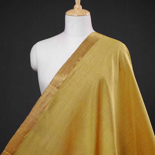 Yellow - Original Mangalagiri Handloom Cotton Zari Border Fabric