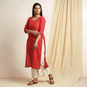 Buy Pochampally Ikat Weave Cotton Long Kurta Online at iTokri.com