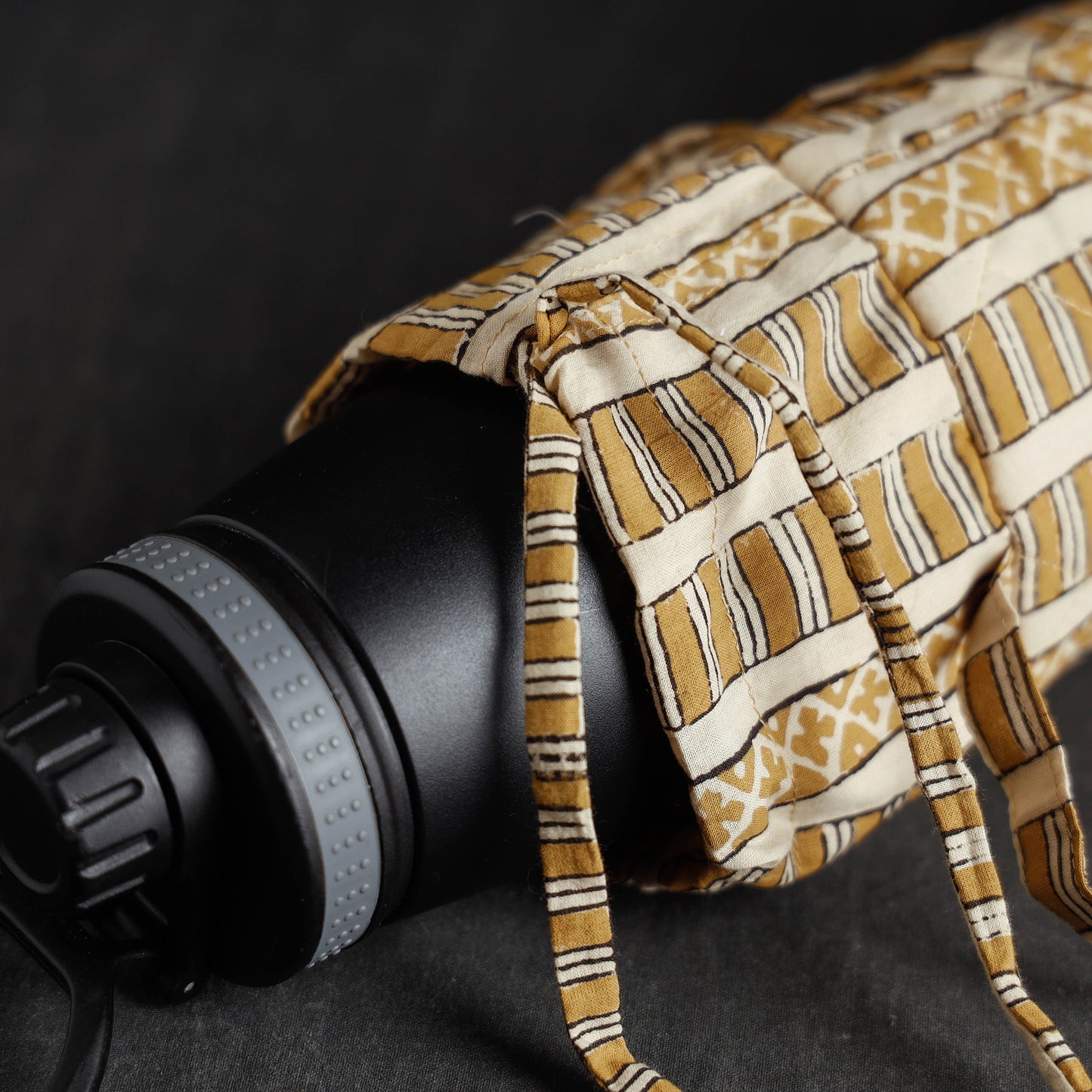 Block Printed Cotton 1L Water Bottle Cover