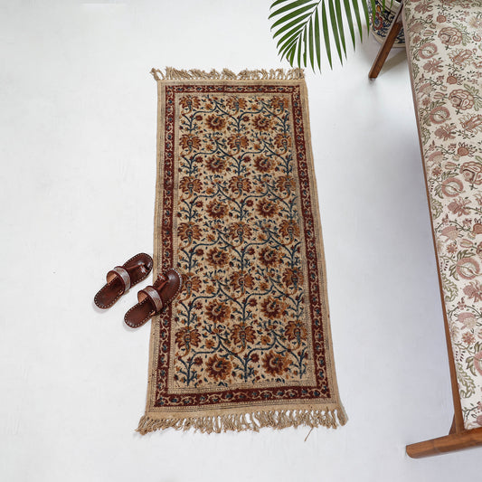Warangal Weave Kalamkari Block Printed Cotton Durrie / Carpet / Rug (50 x 24 in)