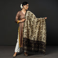 Brown Texture Tussar Silk Handloom Kurta with Bagru Dupatta