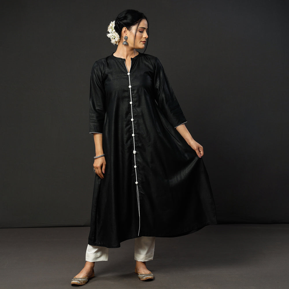 Tussar Silk Handloom Kurta with Sanganeri Dupatta