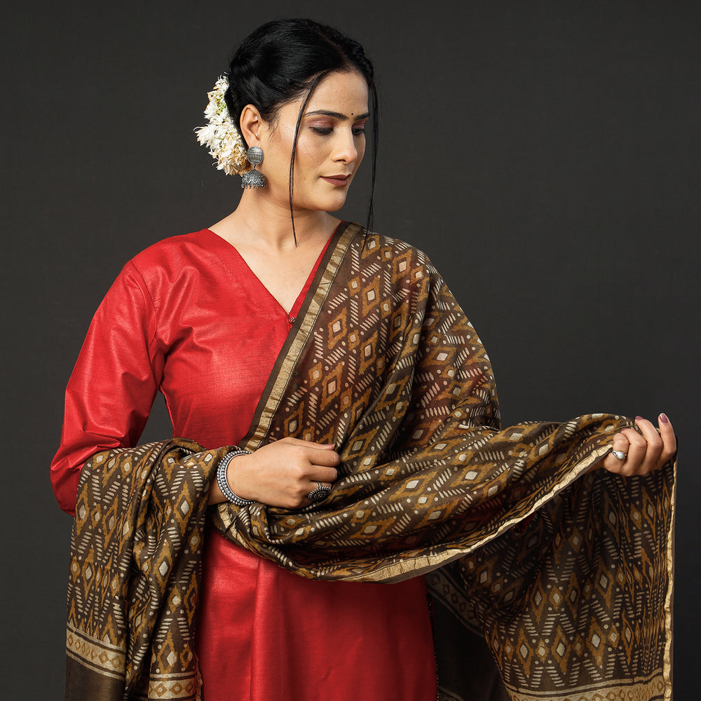 Silk Kurta with Bagru Dupatta
