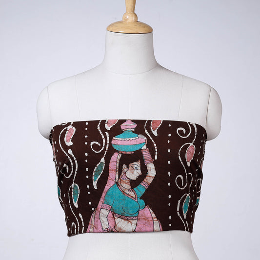 Brown - Hand Batik Printing Cotton Blouse Piece