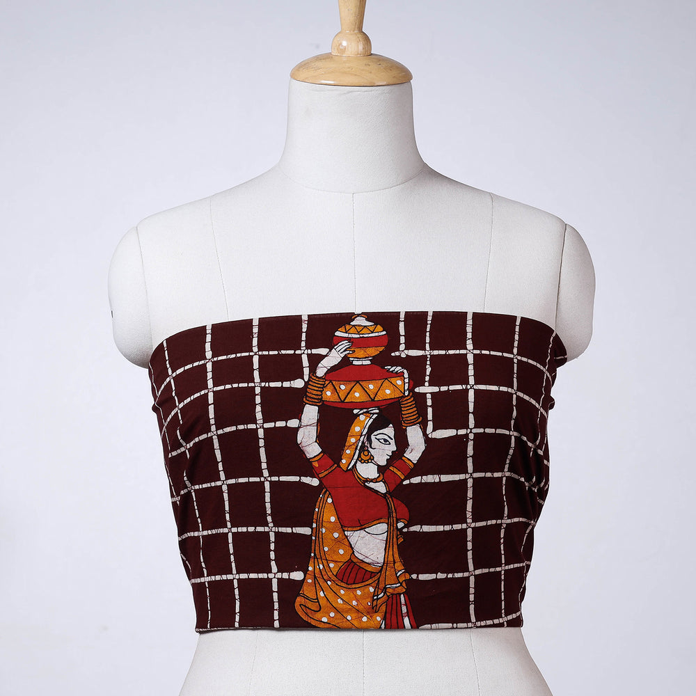 Maroon - Hand Batik Printing Cotton Blouse Piece