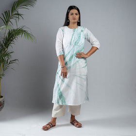 Buy Shibori Tie-Dye Mul Cotton Long Kurta Online at iTokri.com