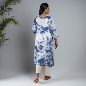 Buy Shibori Tie-Dye Mul Cotton Long Kurta for Women