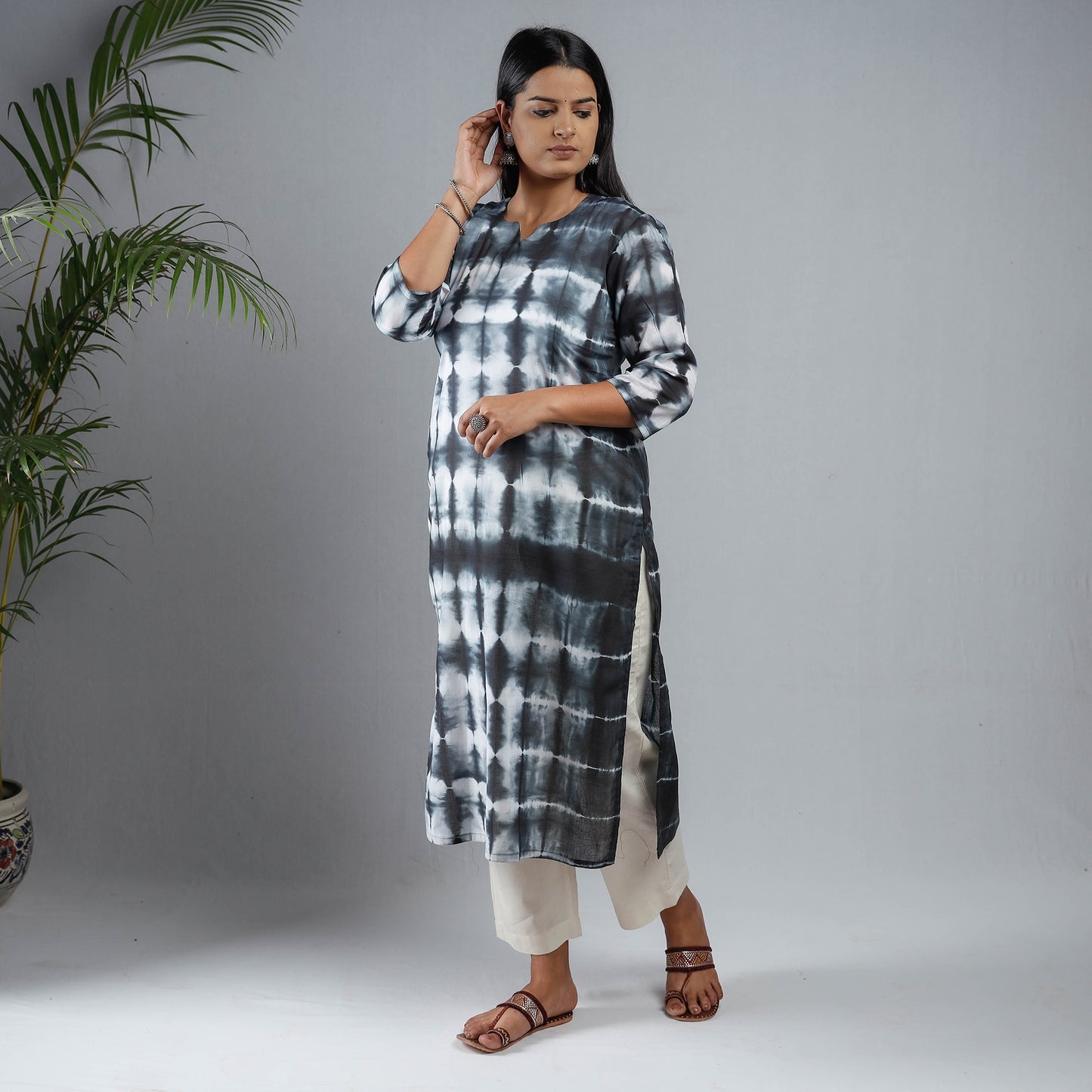 shibori tie-dye kurta