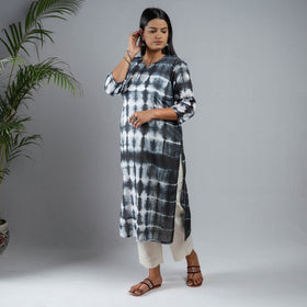 Buy Shibori Tie-Dye Mul Cotton Long Kurti for Women