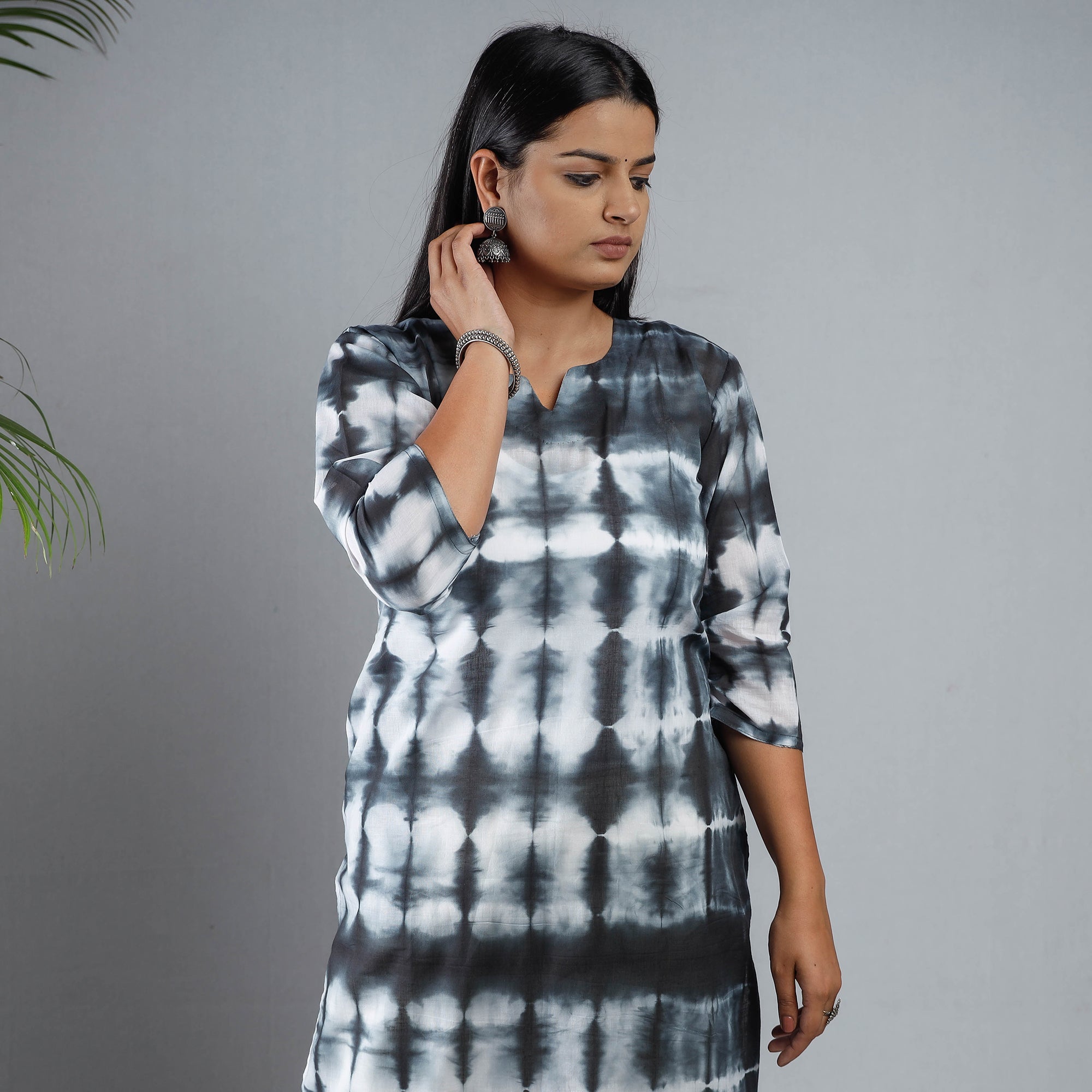 Buy Shibori Tie-Dye Mul Cotton Long Kurti for Women