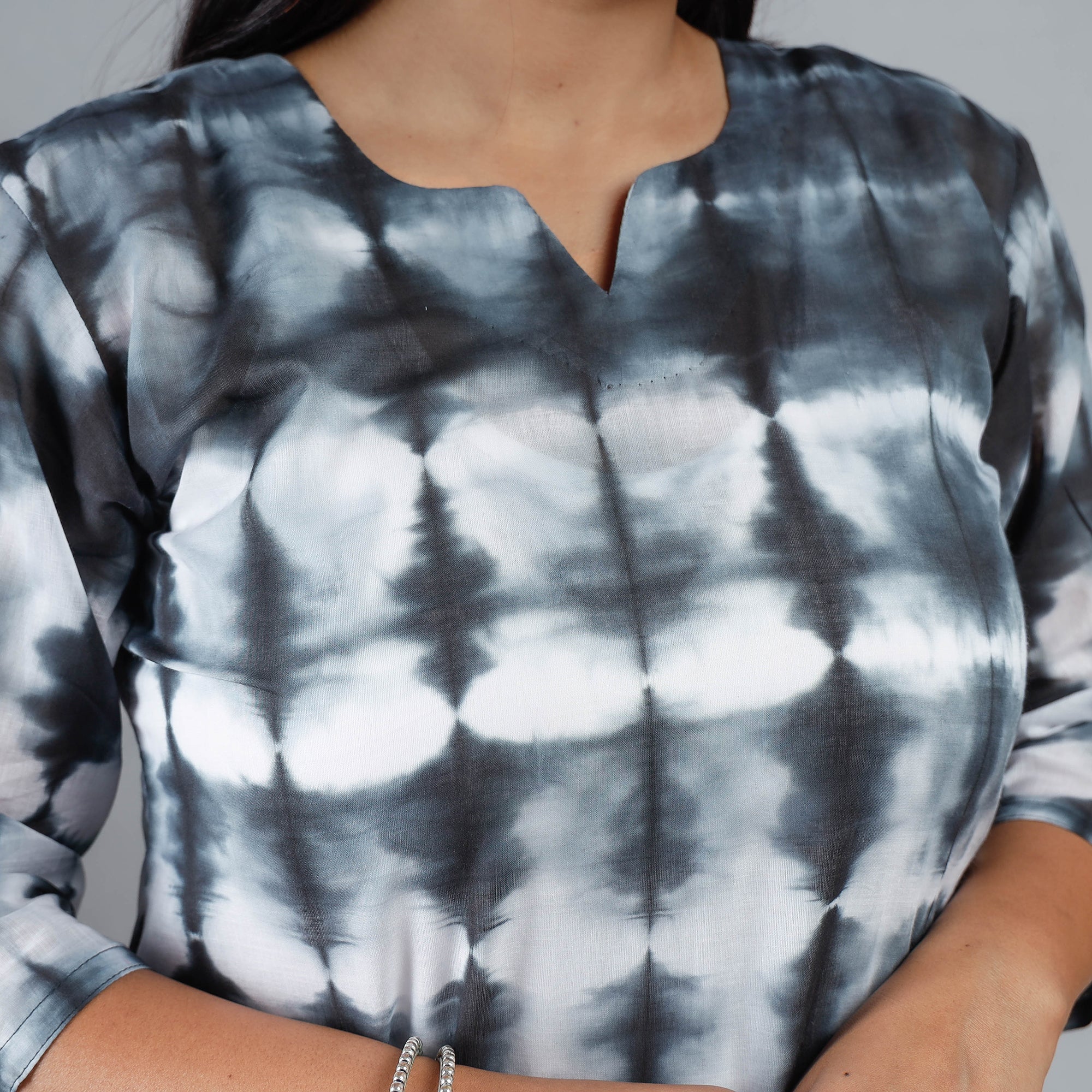 Buy Shibori Tie-Dye Mul Cotton Long Kurti for Women
