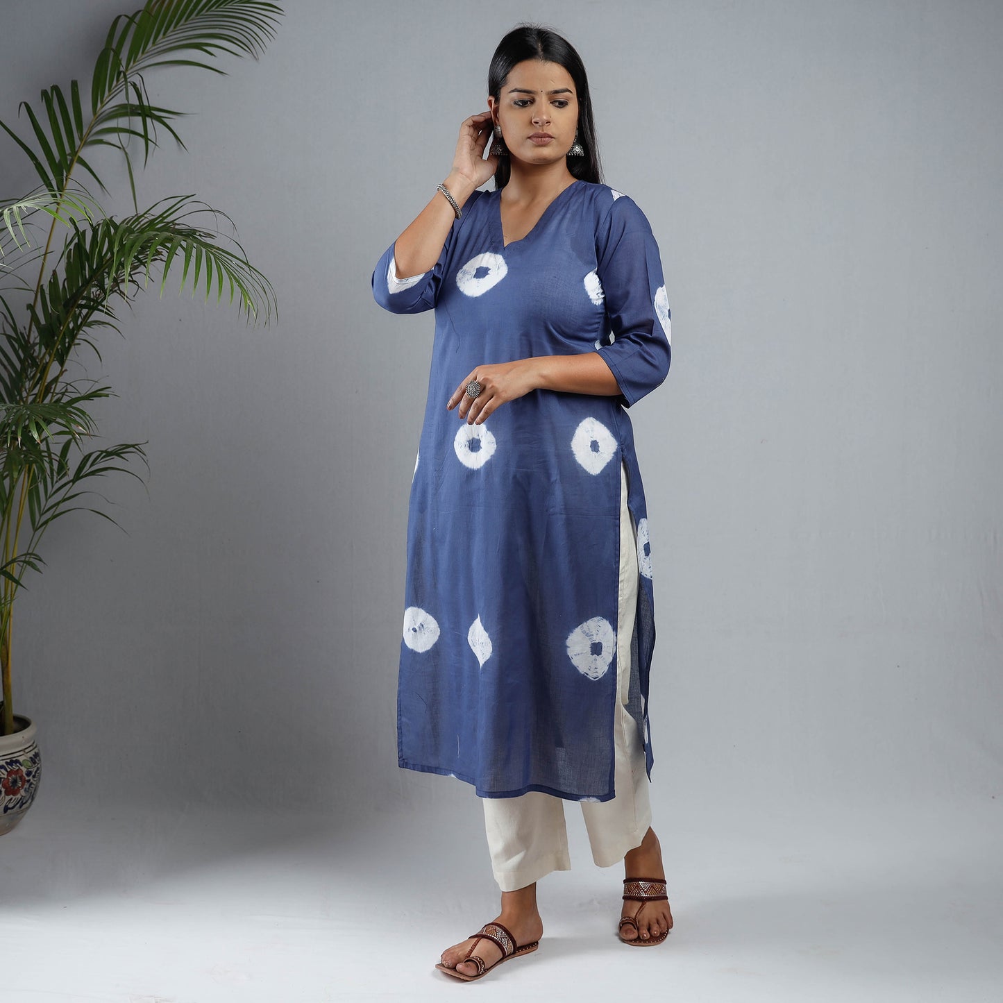 Shibori Tie-Dye Mul Cotton Kurta