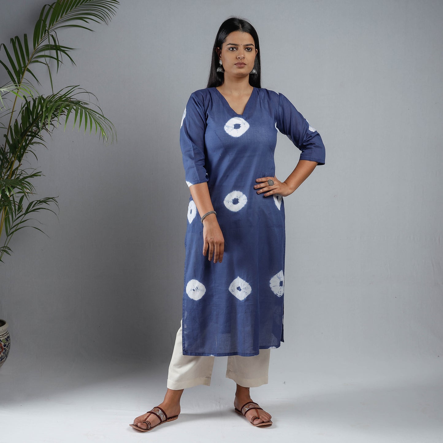 Shibori Tie-Dye Mul Cotton Kurta