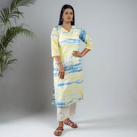 Buy Shibori Tie-Dye Mul Cotton Long Kurta Online at iTokri.com