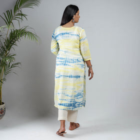 Buy Shibori Tie-Dye Mul Cotton Long Kurta Online at iTokri.com