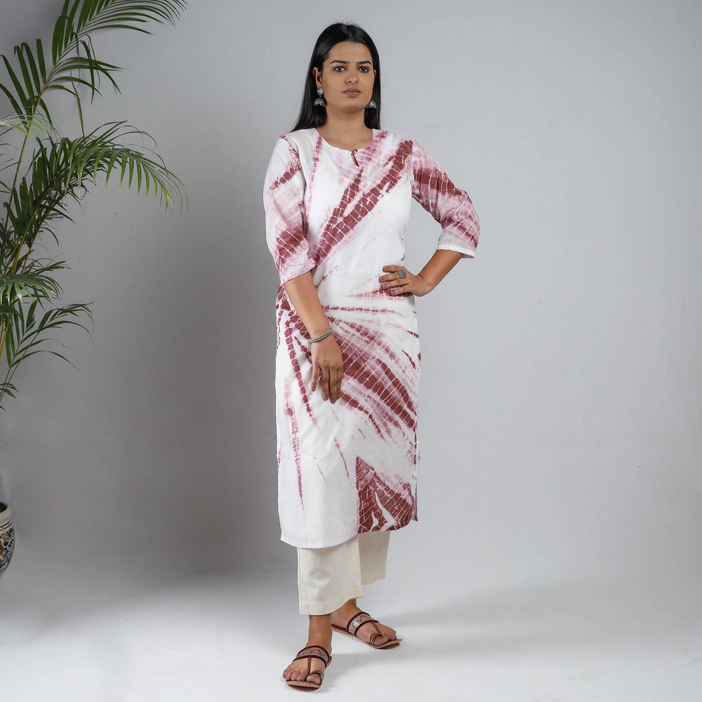 Shibori Tie-Dye Mul Cotton Long Kurta
