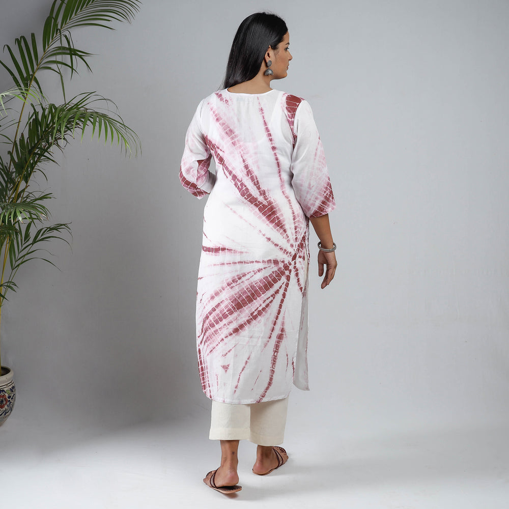 Shibori Tie-Dye Mul Cotton Long Kurta
