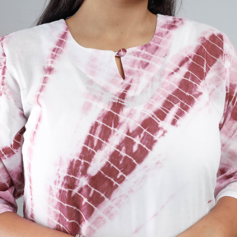 Shibori Tie-Dye Mul Cotton Long Kurta
