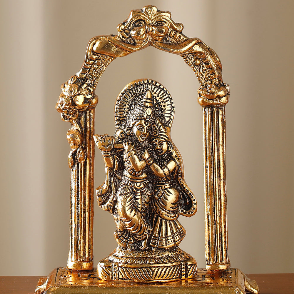 Lord Radha Krishna Iskon Statue Murti Idol Indian Showpiece Temple Gift |  eBay