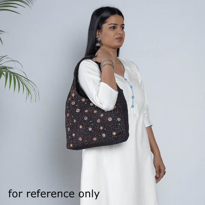 Black - Kala Raksha Rabari Hand Embroidery Shoulder Bag