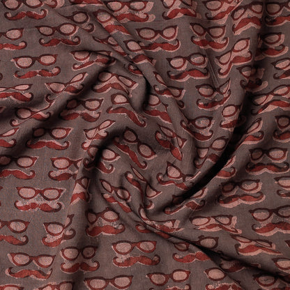 Brown - Bindaas Block Art Printed Cotton Precut Fabric