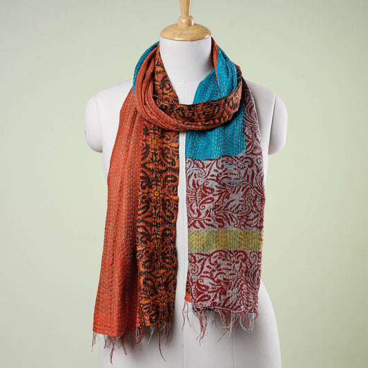Multicolor - Bengal Kantha Hand Embroidery Silk Stole