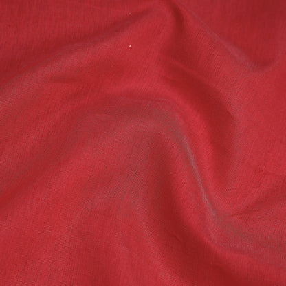 Red - Maheshwari Silk Cotton Pure Handloom Fabric