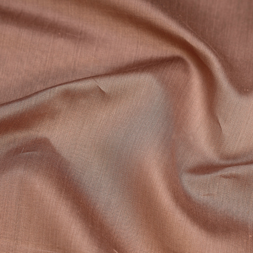 Brown  - Maheshwari Silk Cotton Pure Handloom Zari Border Fabric