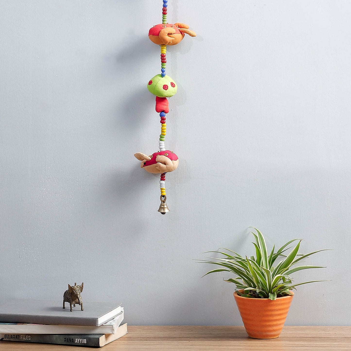 Handmade Frog Toadstool Hanging With Bell