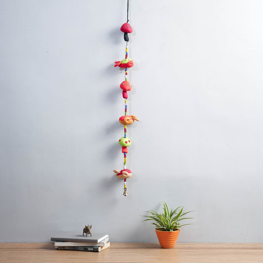 Handmade Frog Toadstool Hanging With Bell