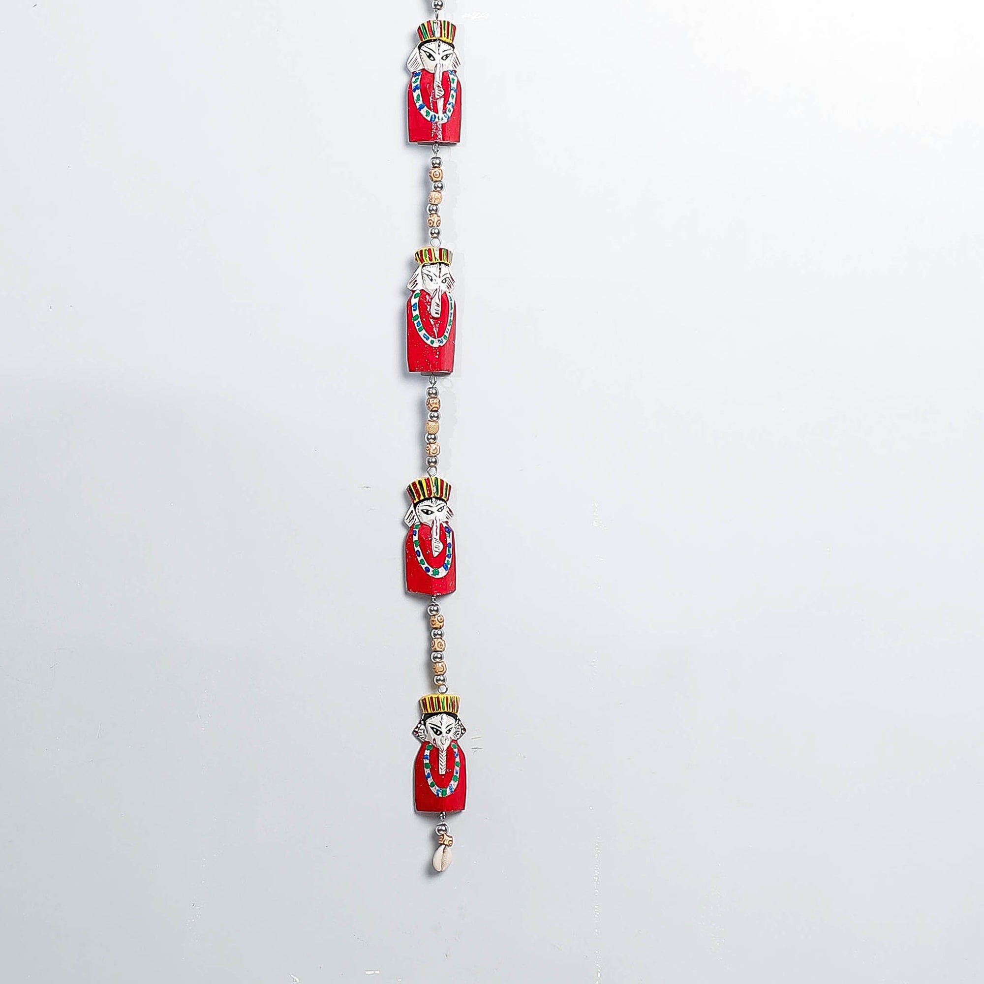  Ganesha - Traditional Burdwan Wood Craft Handpainted Hanging 60 