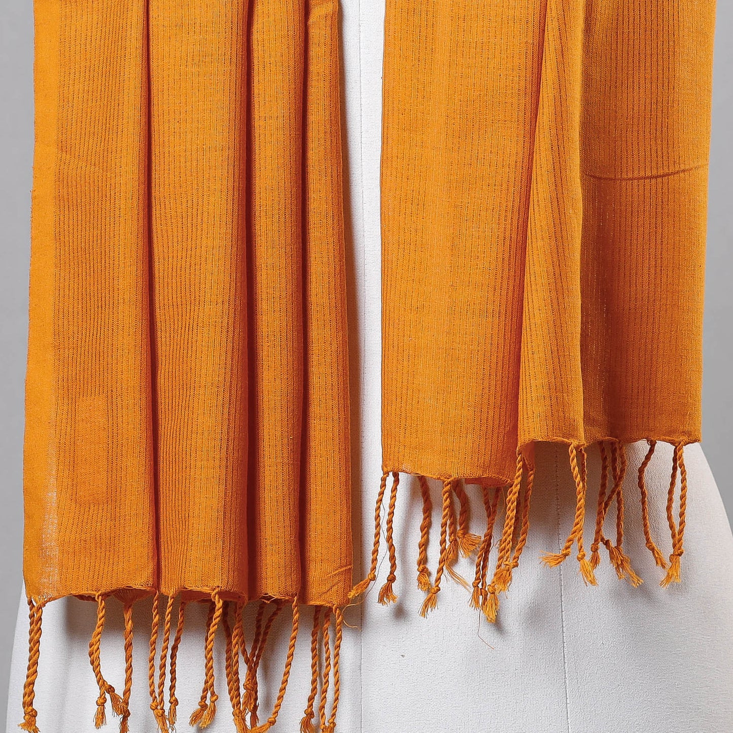 Yellow - Mangalagiri Handloom Cotton Stole with Tassels