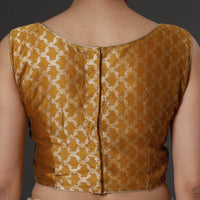 Mustard Yellow Banarasi Silk Zari Weave Stitched Blouse