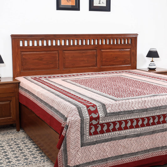 Multicolor - Bagh Block Printed Cotton Double Bed Cover (106 x 90 in)