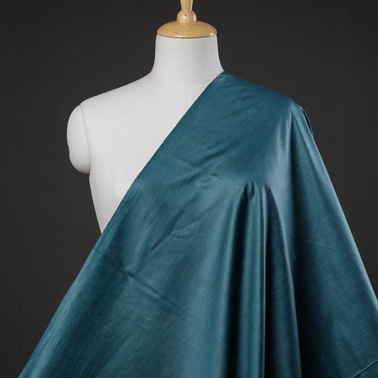 Blue - Bottle Green - Vidarbha Tussar Silk Cotton Handloom Fabric