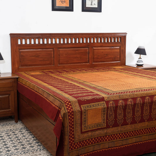 Multicolor - Bagh Block Printed Cotton Double Bed Cover (106 x 90 in)