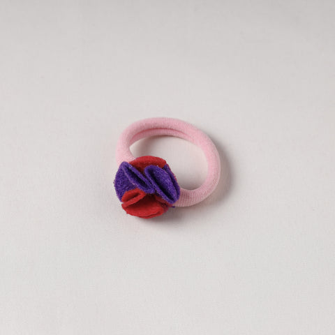  Flower - Handmade Felt & Beadwork Rubber Band 