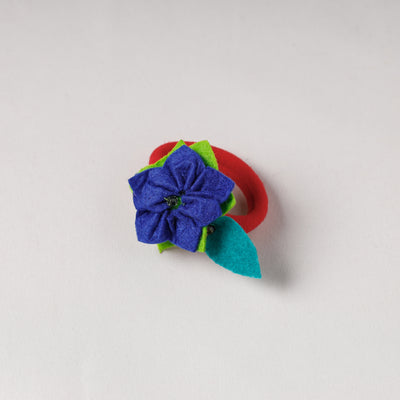 Flower - Handmade Felt & Beadwork Rubber Band