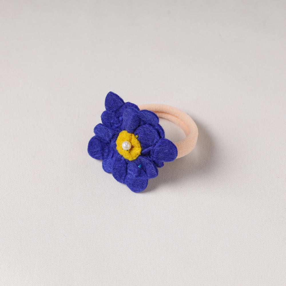 Flower - Handmade Felt & Beadwork Rubber Band