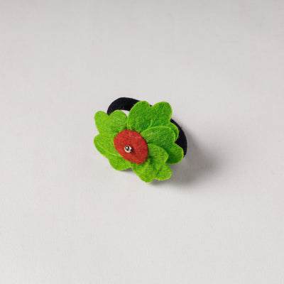 Flower - Handmade Felt & Beadwork Rubber Band