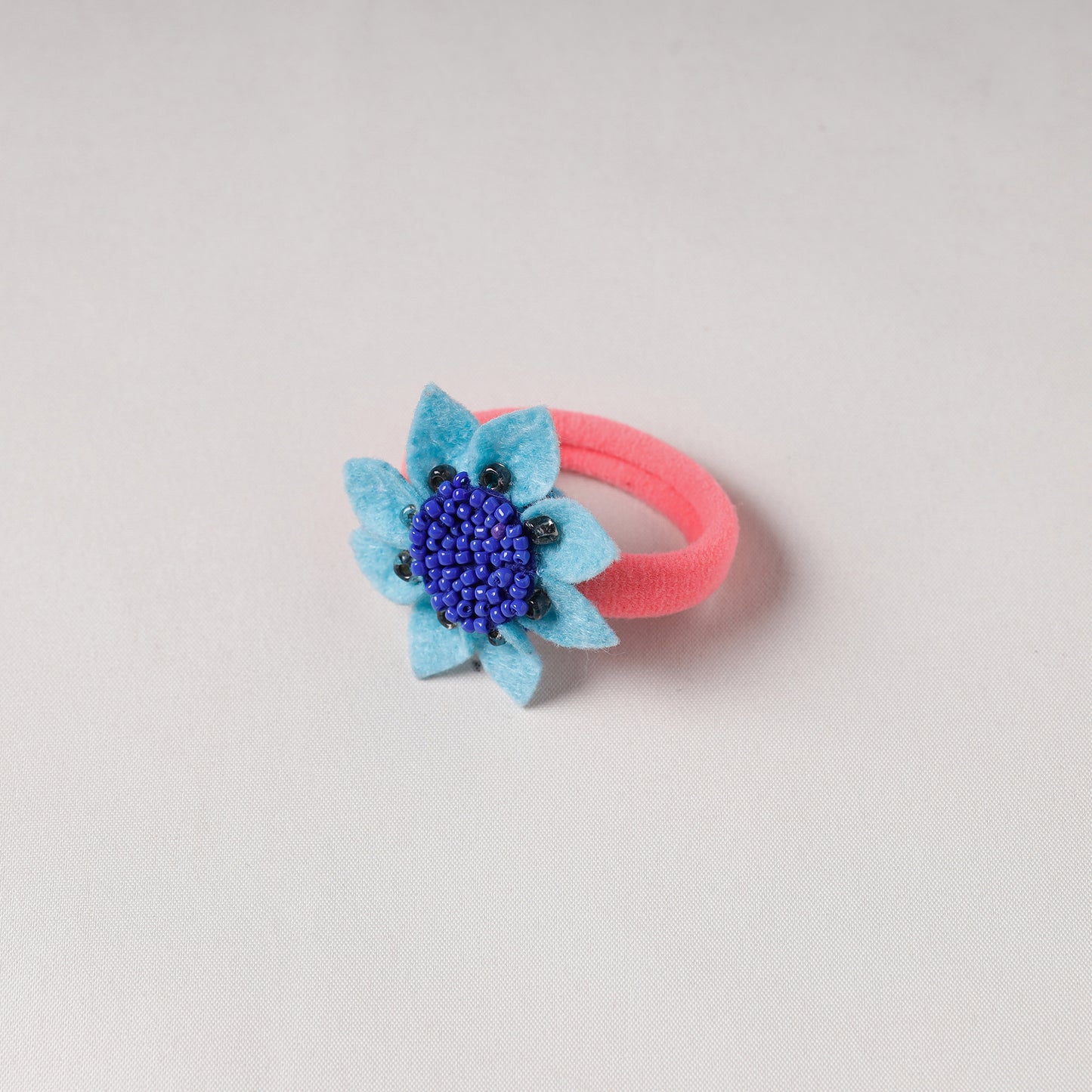 Flower - Handmade Felt & Beadwork Rubber Band